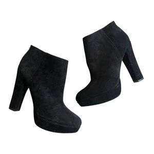 Micheal Kors Leslie Black Boots Suede High Heel Booties Women’s Size 10